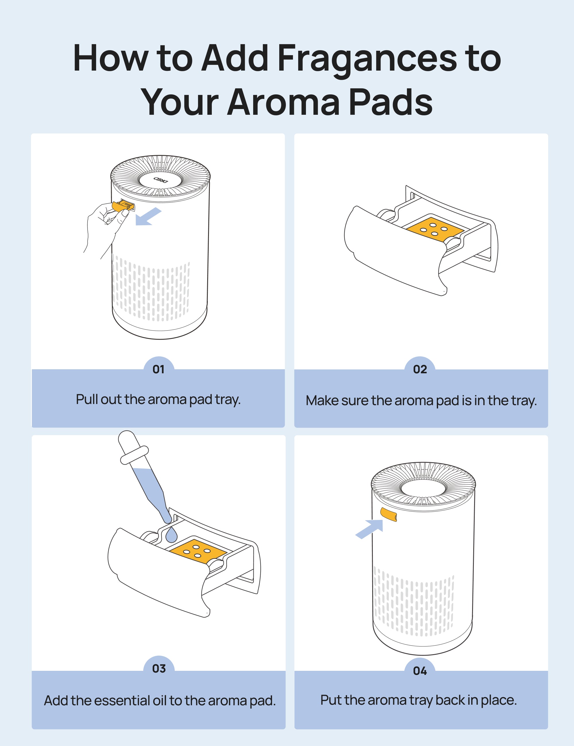 Air Purifier Aroma Pad For 338/338S Black/White
